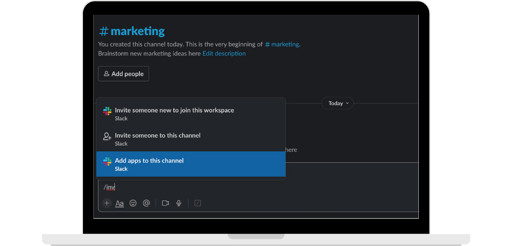 Step 2: Invite Zapdroid to a channel