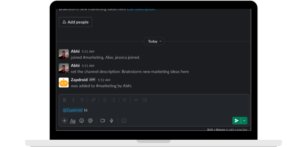 Step 3: Say hello to Zapdroid